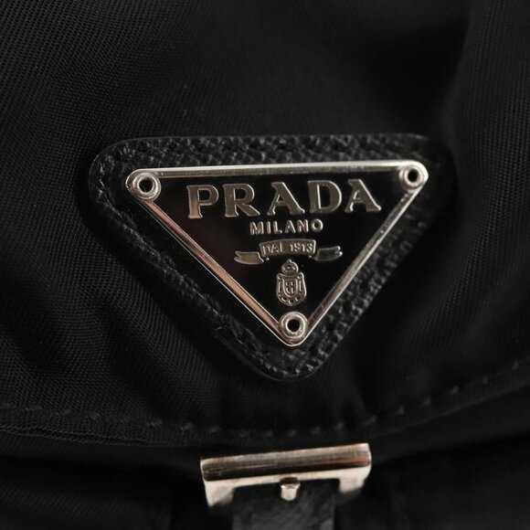 PRADA Chain Shoulder Bag Nylon Black Silver Auth 128179M - Picture 13 of 16